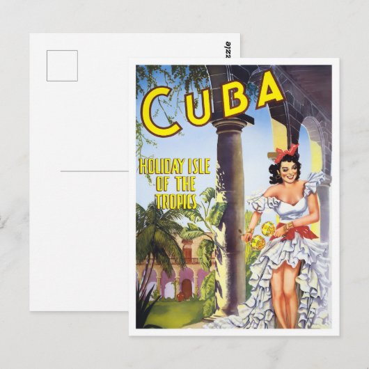 Cuba briefkaart van het klassieke reizen (Voorkant / Achterkant)