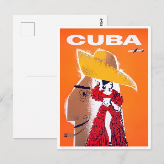 Cuba briefkaart van het klassieke reizen (Voorkant / Achterkant)
