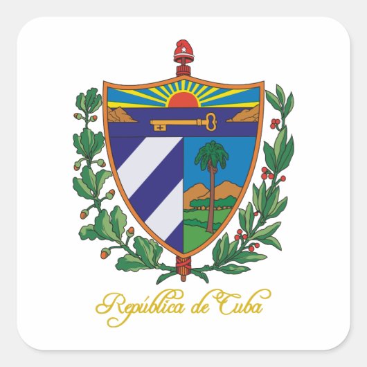 "Cuba CA" Vierkante Sticker (Voorkant)