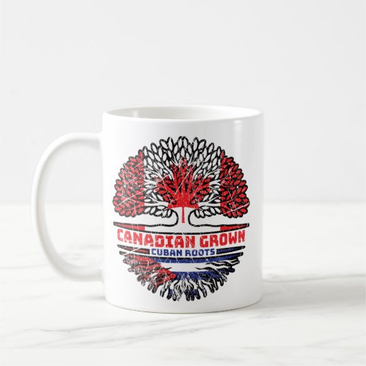 Cuba Canadian Canada Tree Roots Flag Koffiemok (Links)