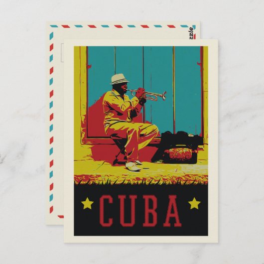 Cuba Caraïbisch typisch muzikant van het Briefkaar Briefkaart (Voorkant / Achterkant)
