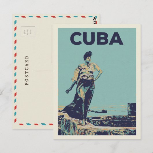 Cuba Caraïbische trotse vrouw van het Briefkaart v (Voorkant / Achterkant)
