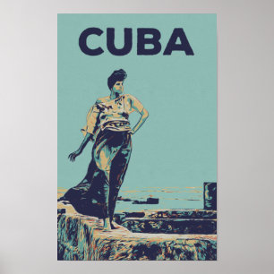 Cuba Caraïbische trotse vrouw van het Briefkaart v Poster
