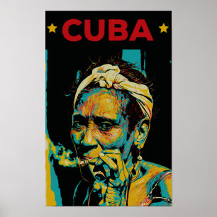 Cuba Caraïbische typische vrouw van het Briefkaart Poster