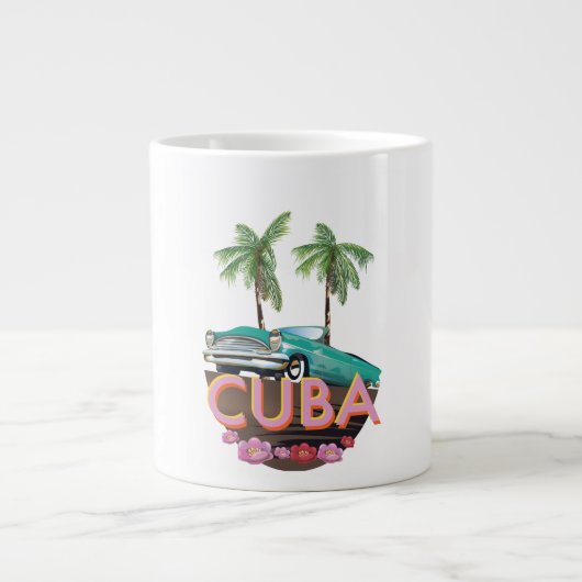 Cuba Classic Car logo Grote Koffiekop (Voorkant)