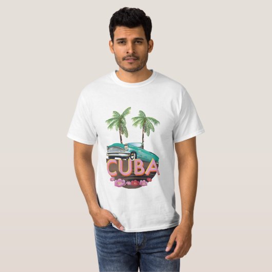 Cuba Classic Car logo T-shirt (Voorkant volledig)