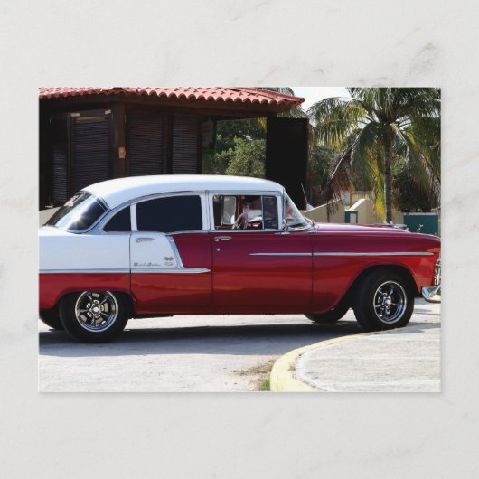 Cuba Classic Cars Red n White Briefkaart (Voorkant)