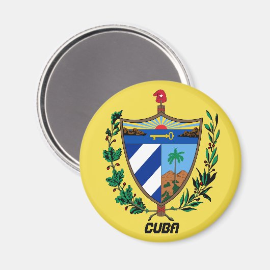 Cuba Coat Arms Kitchen Magnet (Voorkant / Achterkant)