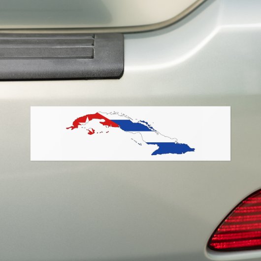 cuba country flag map form silhouet bumpersticker (Op auto)