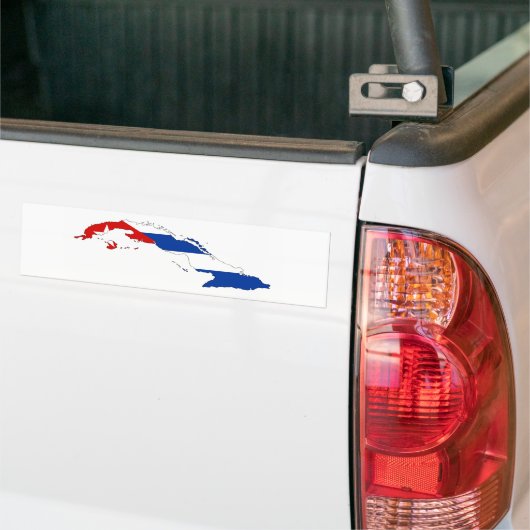 cuba country flag map form silhouet bumpersticker (Op Truck)
