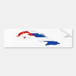 cuba country flag map form silhouet bumpersticker