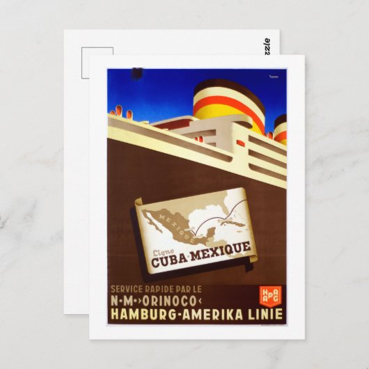 Cuba, cruise Ocean Liner Travel Briefkaart (Voorkant / Achterkant)