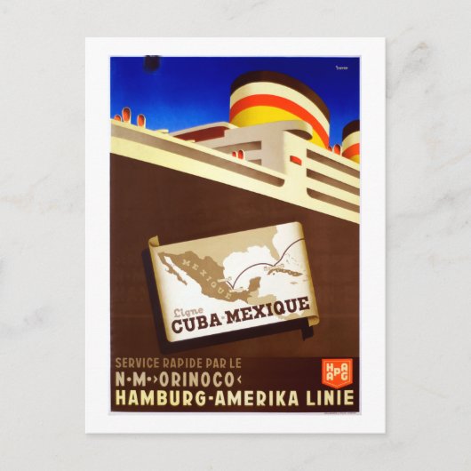 Cuba, cruise Ocean Liner Travel Briefkaart (Voorkant)