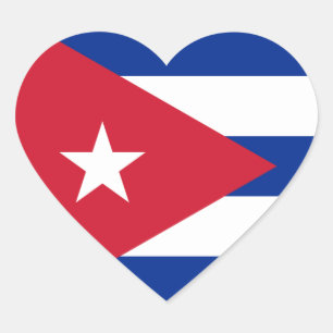 Cuba/Cubaanse hartvlag Hart Sticker