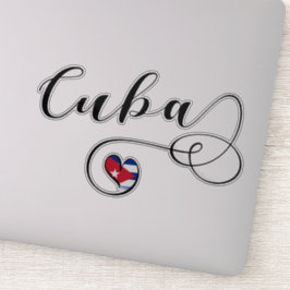 Cuba Cubaanse hartvlag Sticker