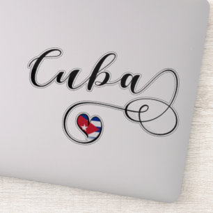 Cuba Cubaanse hartvlag Sticker