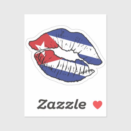 Cuba Cubaanse lippenstift liefde vlag Sticker (Vel)