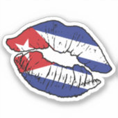 Cuba Cubaanse lippenstift liefde vlag Sticker (Voorkant)