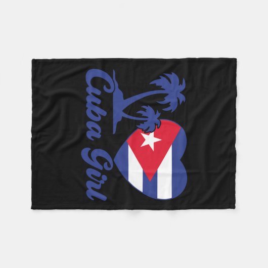 Cuba - Cubaanse Meisjesvlag Cubanita Hispanic Heri Fleece Deken (Voorkant (Horizontaal))