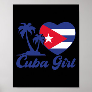 Cuba - Cubaanse Meisjesvlag Cubanita Hispanic Heri Poster