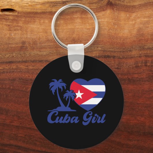 Cuba - Cubaanse Meisjesvlag Cubanita Hispanic Heri Sleutelhanger (Voorkant)