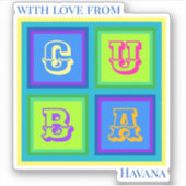 Cuba cubaanse moderne kleurrijke sticker (Voorkant)