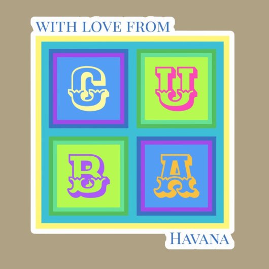 Cuba cubaanse moderne kleurrijke sticker