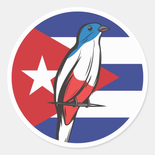 Cuba Cubaanse trogon Tocororo Cubaans nationaal di Ronde Sticker (Voorkant)