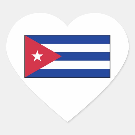 Cuba - Cubaanse vlag Hart Sticker (Voorkant)