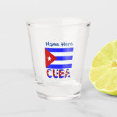 Cuba Cubaanse vlag lichtblauw gepersonaliseerd Shot Glas (Voorkant)