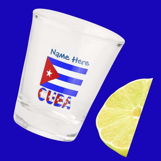 Cuba Cubaanse vlag lichtblauw gepersonaliseerd Shot Glas