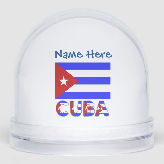 Cuba Cubaanse vlag lichte strepen blauw gepersonal Sneeuwbol (Voorkant)