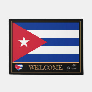 Cuba & Cubaanse vlag matten/sport Welkom Deurmat