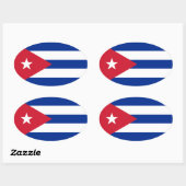 Cuba/Cubaanse vlag Ovale Sticker (Vel)