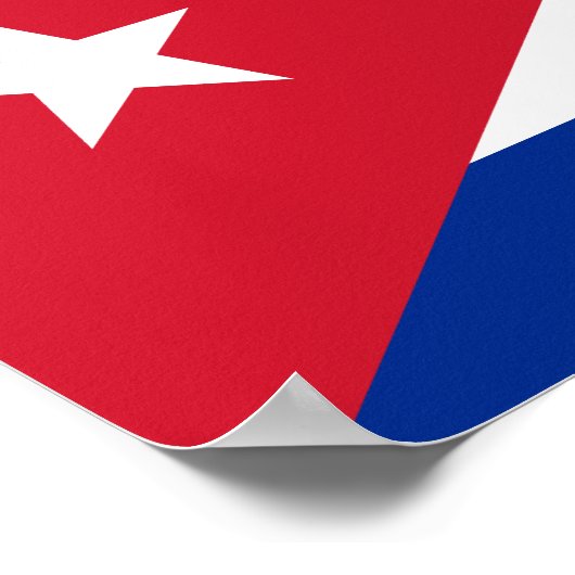 Cuba - Cubaanse vlag Poster (Hoek)