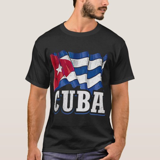 Cuba Cubaanse vlag T-shirt (Voorkant)
