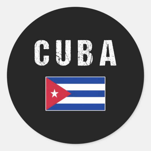 Cuba Cubaanse vlag voor Ronde Sticker (Voorkant)