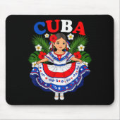 Cuba Cuban Girl Traditional Dress Trocal Flowers  Muismat (Voorkant)