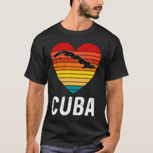 Cuba Cuban Pride DNA-kaart Flag Retro Cubaan T-shirt