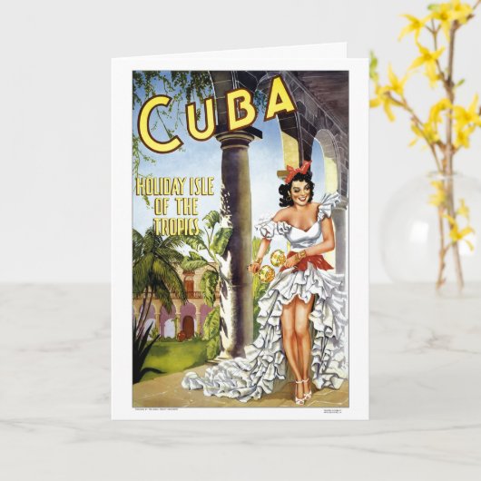 Cuba Dancer Travel Briefkaart (Gele Bloem)