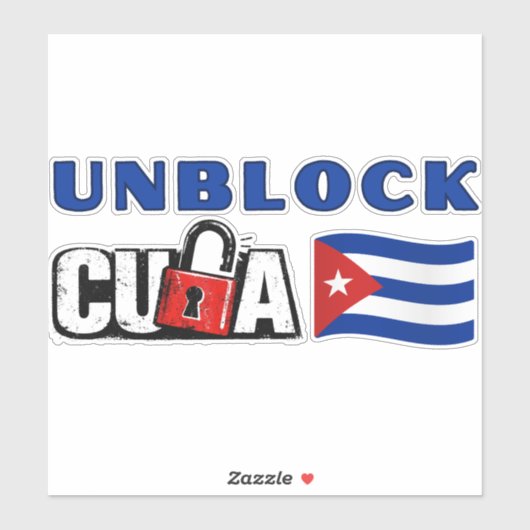 Cuba deblokkkeren sticker (Vel)