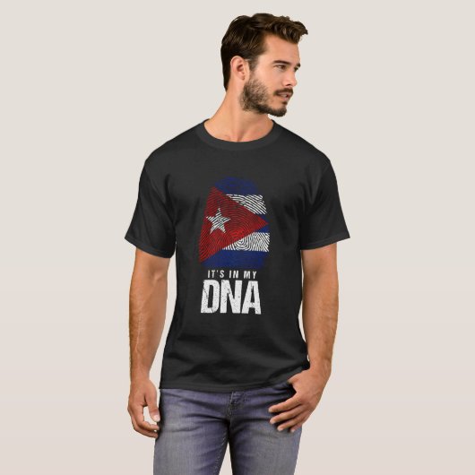 Cuba Dna Born Cuban Flag Havana T-shirt (Voorkant volledig)