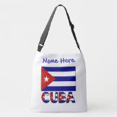 Cuba Donkerblauw Cubaanse vlag Blauw Gepersonalise Crossbody Tas (Achterkant)