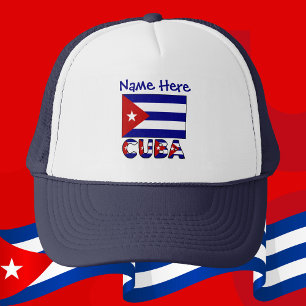 Cuba Donkerblauwe Cubaanse Vlag Navy Blauwe Gepers Trucker Pet