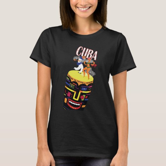 Cuba Drum Dansers Reis T-Shirt (Voorkant)