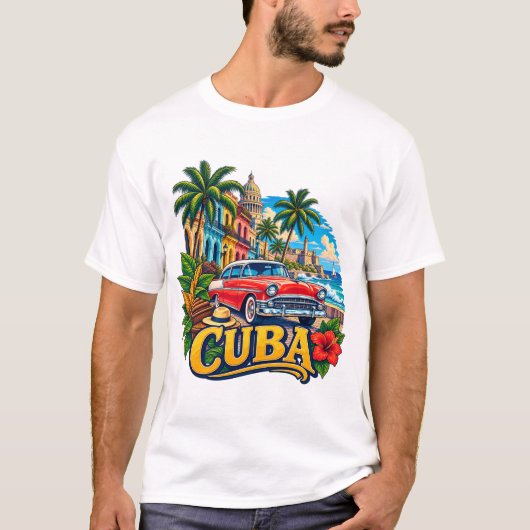 Cuba Eiland Erfgoed T-Shirt (Voorkant)