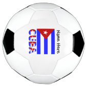 Cuba en Cubaanse vlag blauw met Jouw naam Socc Voetbal (Gedraaid)