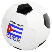 Cuba en Cubaanse vlag blauw met Jouw naam Socc Voetbal (Drie kwart)