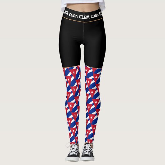 Cuba en Cubaanse vlag mode, sport- en reisfan Leggings (Voorkant)