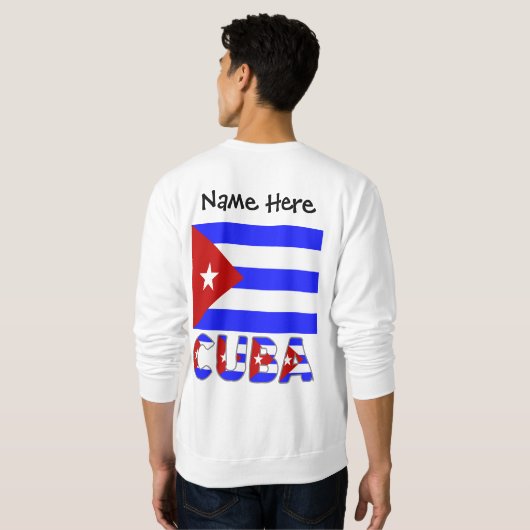 Cuba en Cuban Flag Light Blue op maat Trui (Achterkant volledig)
